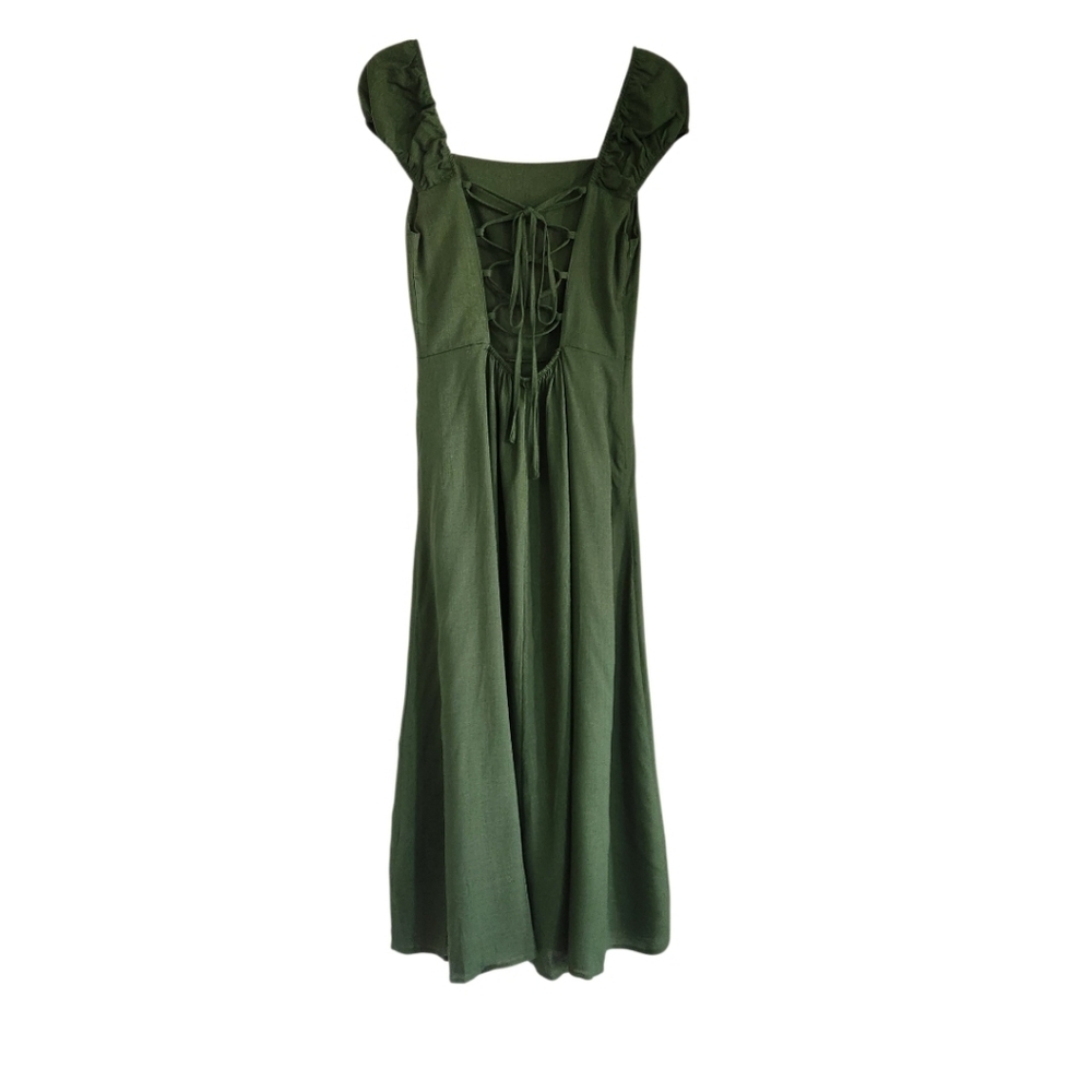 Green Women's Midi Dress Sz Large - Picture 2 of 5